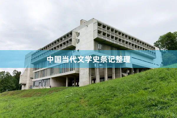 中国当代文学史条记整理