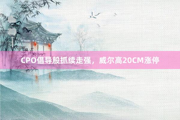 CPO倡导股抓续走强，威尔高20CM涨停