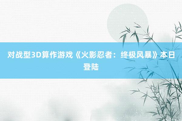 对战型3D算作游戏《火影忍者：终极风暴》本日登陆